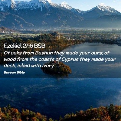 Picture 02 - Ezekiel 27:6 BSB - Of oaks from Bashan they made your oars; of wood - Bible Verse Picture