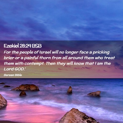 Picture 02 - Ezekiel 28:24 BSB - For the people of Israel will no longer face a - Bible Verse Picture