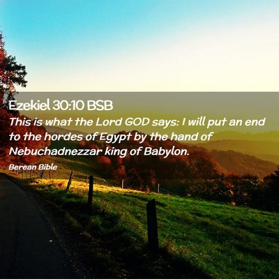 Picture 02 - Ezekiel 30:10 BSB - This is what the Lord GOD says: I will put an end - Bible Verse Picture