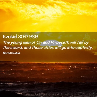Picture 02 - Ezekiel 30:17 BSB - The young men of On and Pi-beseth will fall by - Bible Verse Picture