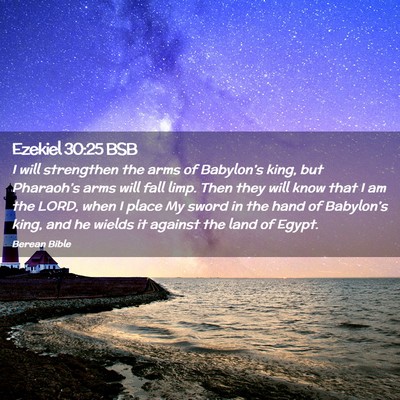 Picture 02 - Ezekiel 30:25 BSB - I will strengthen the arms of Babylon’s king, - Bible Verse Picture
