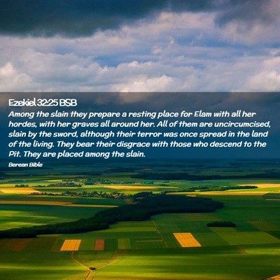 Picture 02 - Ezekiel 32:25 BSB - Among the slain they prepare a resting place for - Bible Verse Picture