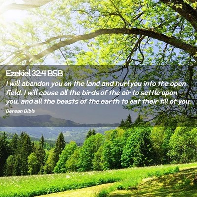 Picture 02 - Ezekiel 32:4 BSB - I will abandon you on the land and hurl you into - Bible Verse Picture