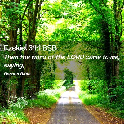 Picture 02 - Ezekiel 34:1 BSB - Then the word of the LORD came to me, - Bible Verse Picture