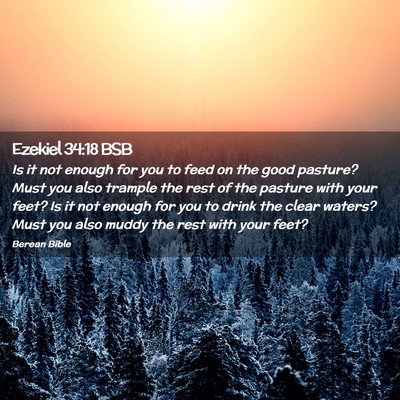 Picture 02 - Ezekiel 34:18 BSB - Is it not enough for you to feed on the good - Bible Verse Picture