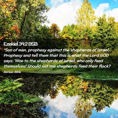 Picture 02 - Ezekiel 34:2 BSB - “Son of man, prophesy against the shepherds of - Bible Verse Picture