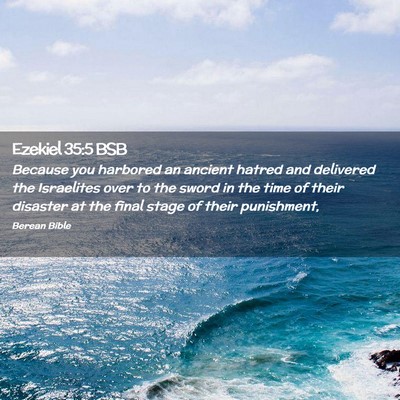 Picture 02 - Ezekiel 35:5 BSB - Because you harbored an ancient hatred and - Bible Verse Picture