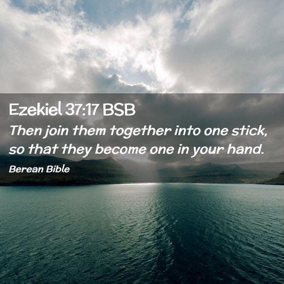 Picture 02 - Ezekiel 37:17 BSB - Then join them together into one stick, so that - Bible Verse Picture