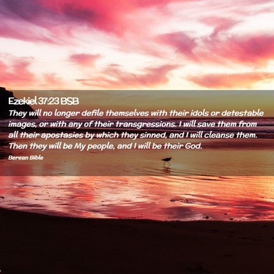 Picture 02 - Ezekiel 37:23 BSB - They will no longer defile themselves with their - Bible Verse Picture
