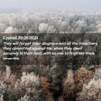 Picture 02 - Ezekiel 39:26 BSB - They will forget their disgrace and all the - Bible Verse Picture
