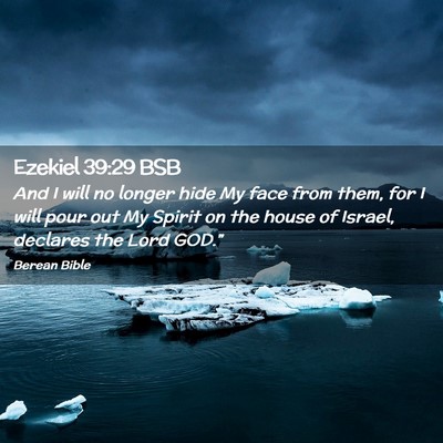 Picture 02 - Ezekiel 39:29 BSB - And I will no longer hide My face from them, for - Bible Verse Picture