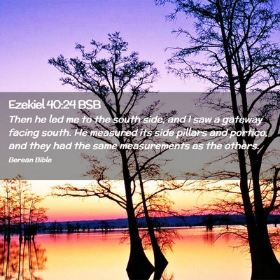 Picture 02 - Ezekiel 40:24 BSB - Then he led me to the south side, and I saw a - Bible Verse Picture