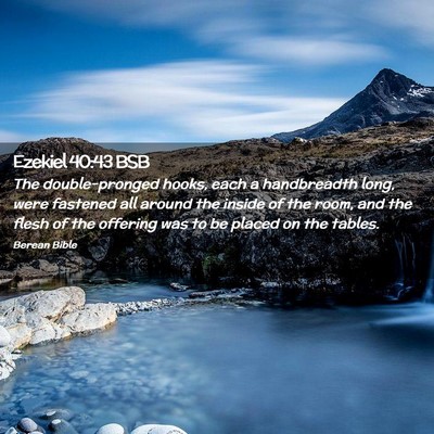 Picture 02 - Ezekiel 40:43 BSB - The double-pronged hooks, each a handbreadth - Bible Verse Picture