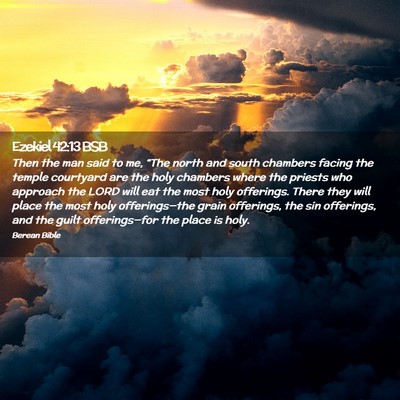 Picture 02 - Ezekiel 42:13 BSB - Then the man said to me, “The north and south - Bible Verse Picture