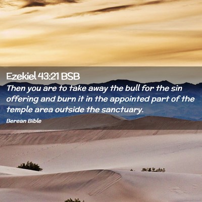 Picture 02 - Ezekiel 43:21 BSB - Then you are to take away the bull for the sin - Bible Verse Picture
