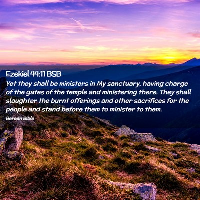 Picture 02 - Ezekiel 44:11 BSB - Yet they shall be ministers in My sanctuary, - Bible Verse Picture