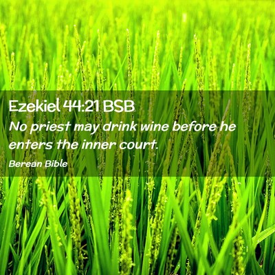 Picture 02 - Ezekiel 44:21 BSB - No priest may drink wine before he enters the - Bible Verse Picture