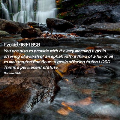 Picture 02 - Ezekiel 46:14 BSB - You are also to provide with it every morning a - Bible Verse Picture