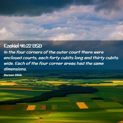 Picture 02 - Ezekiel 46:22 BSB - In the four corners of the outer court there were - Bible Verse Picture