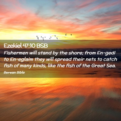 Picture 02 - Ezekiel 47:10 BSB - Fishermen will stand by the shore; from En-gedi - Bible Verse Picture