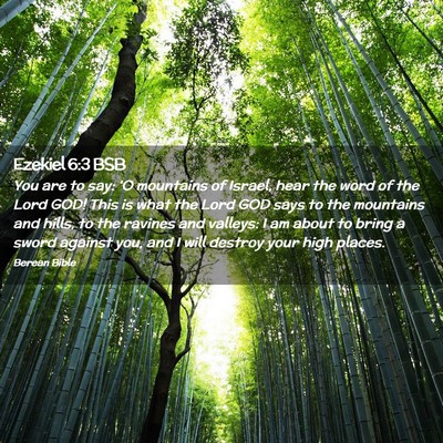 Picture 02 - Ezekiel 6:3 BSB - You are to say: ‘O mountains of Israel, hear - Bible Verse Picture