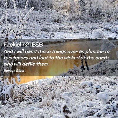 Picture 02 - Ezekiel 7:21 BSB - And I will hand these things over as plunder to - Bible Verse Picture