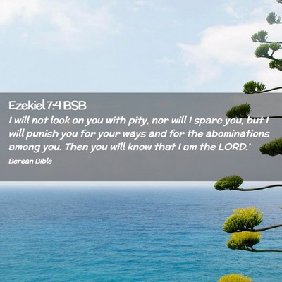 Picture 02 - Ezekiel 7:4 BSB - I will not look on you with pity, nor will I - Bible Verse Picture