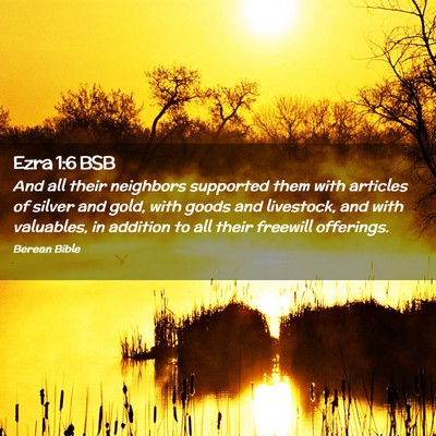 Picture 02 - Ezra 1:6 BSB - And all their neighbors supported them with - Bible Verse Picture