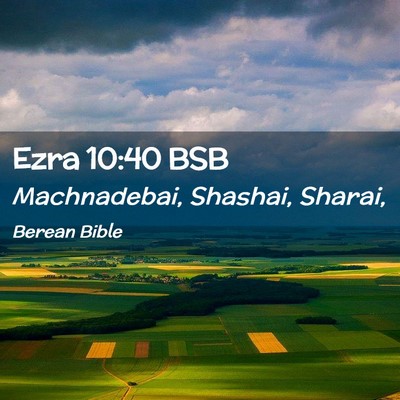Picture 02 - Ezra 10:40 BSB - Machnadebai, Shashai, - Bible Verse Picture