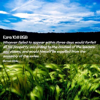 Picture 02 - Ezra 10:8 BSB - Whoever failed to appear within three days would - Bible Verse Picture