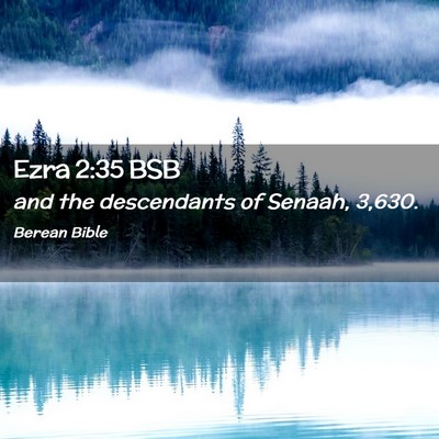 Picture 02 - Ezra 2:35 BSB - and the descendants of Senaah, - Bible Verse Picture
