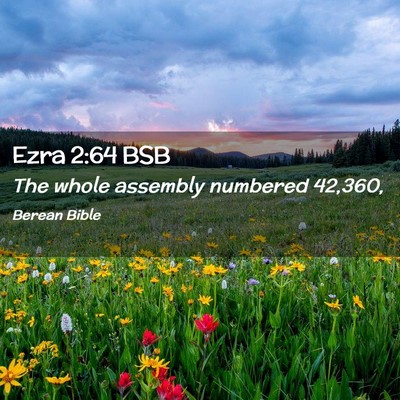 Picture 02 - Ezra 2:64 BSB - The whole assembly numbered - Bible Verse Picture