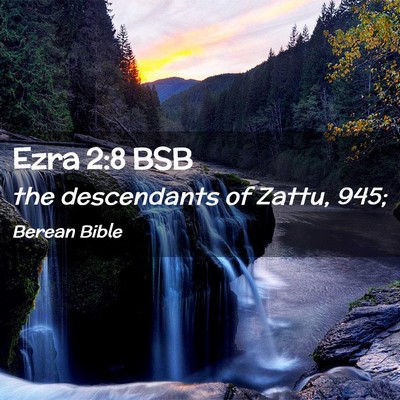 Picture 02 - Ezra 2:8 BSB - the descendants of Zattu, - Bible Verse Picture