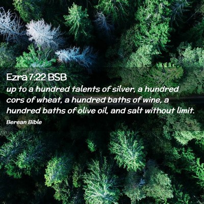 Picture 02 - Ezra 7:22 BSB - up to a hundred talents of silver, a hundred cors - Bible Verse Picture