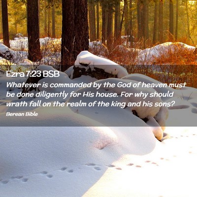 Picture 02 - Ezra 7:23 BSB - Whatever is commanded by the God of heaven must - Bible Verse Picture