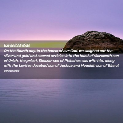 Picture 02 - Ezra 8:33 BSB - On the fourth day, in the house of our God, we - Bible Verse Picture