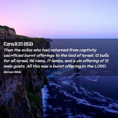 Picture 02 - Ezra 8:35 BSB - Then the exiles who had returned from captivity - Bible Verse Picture
