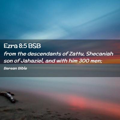 Picture 02 - Ezra 8:5 BSB - from the descendants of Zattu, Shecaniah son of - Bible Verse Picture