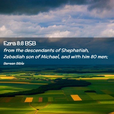 Picture 02 - Ezra 8:8 BSB - from the descendants of Shephatiah, Zebadiah son - Bible Verse Picture