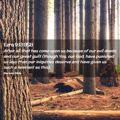 Picture 02 - Ezra 9:13 BSB - After all that has come upon us because of our - Bible Verse Picture