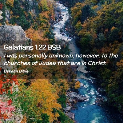 Picture 02 - Galatians 1:22 BSB - I was personally unknown, however, to the - Bible Verse Picture