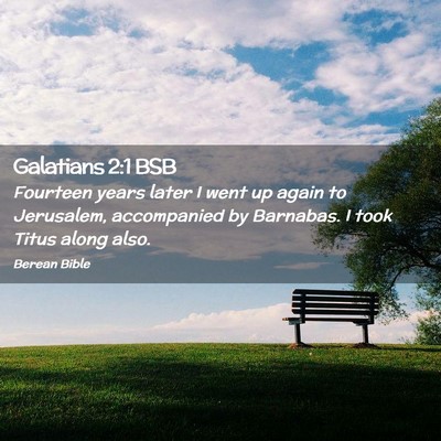 Picture 02 - Galatians 2:1 BSB - Fourteen years later I went up again to - Bible Verse Picture