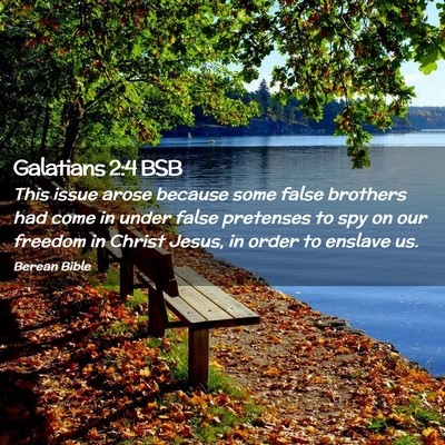 Picture 02 - Galatians 2:4 BSB - This issue arose because some false brothers had - Bible Verse Picture