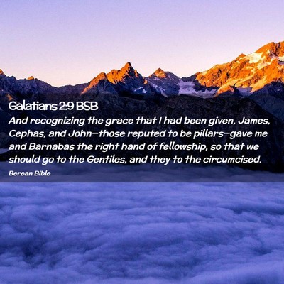 Picture 02 - Galatians 2:9 BSB - And recognizing the grace that I had been given, - Bible Verse Picture