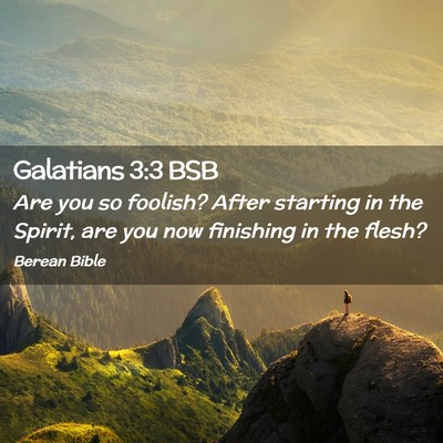 Picture 02 - Galatians 3:3 BSB - Are you so foolish? After starting in the Spirit, - Bible Verse Picture