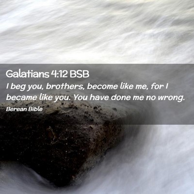 Picture 02 - Galatians 4:12 BSB - I beg you, brothers, become like me, for I became - Bible Verse Picture