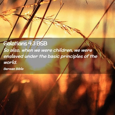Picture 02 - Galatians 4:3 BSB - So also, when we were children, we were enslaved - Bible Verse Picture