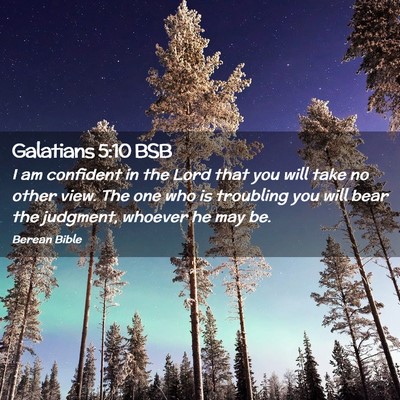 Picture 02 - Galatians 5:10 BSB - I am confident in the Lord that you will take no - Bible Verse Picture