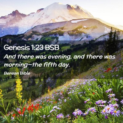 Picture 02 - Genesis 1:23 BSB - And there was evening, and there was - Bible Verse Picture