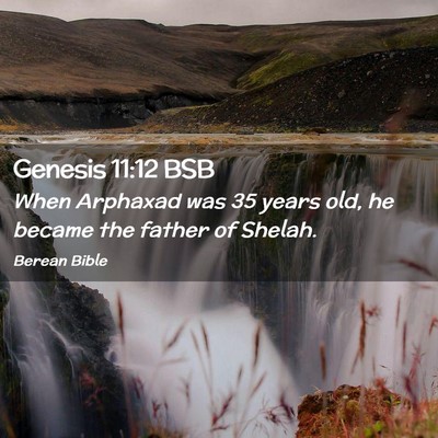 Picture 02 - Genesis 11:12 BSB - When Arphaxad was 35 years old, he became the - Bible Verse Picture
